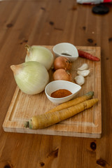 fresh vegetables on a chopping board