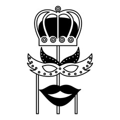 accessories of carnival celebration in stick