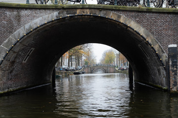 Amsterdam canals during winter