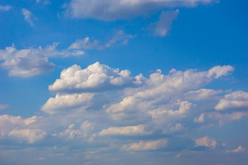 Bbeautiful sky with clouds background. Blurry sky blue or azure sky and cloud on bright daytime of sun.