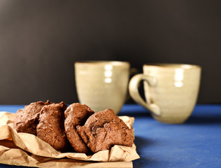 Homemade buckwheat cookies with chocolate