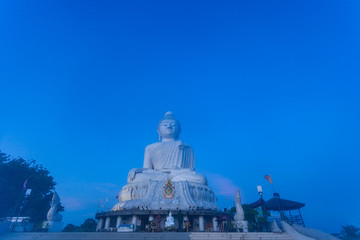 sunrise at Phuket big Buddha. Phuket Big Buddha is one of the island most .important and revered landmarks on Phuket island. © Narong Niemhom