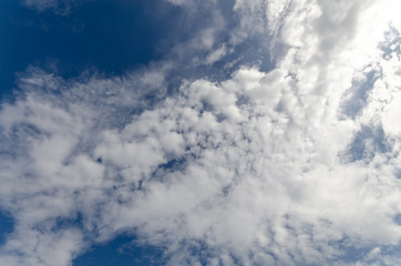 Clouds in the sky are blue as the background.