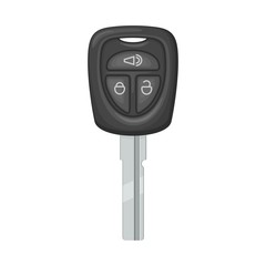 Car black remote key icon. Flat illustration isolated on white .