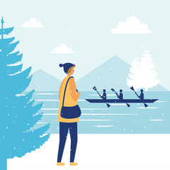 happy winter people vacation