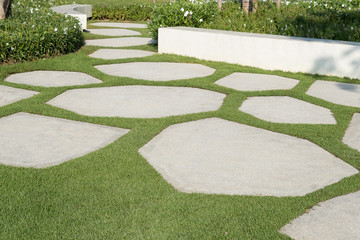 Texture or pattern of paving walkway.