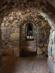 Old stone arch corridor