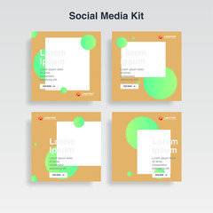 set cover template. memphis style for social media