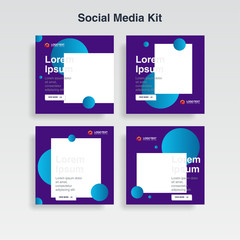 Naklejka premium set cover template. memphis style for social media