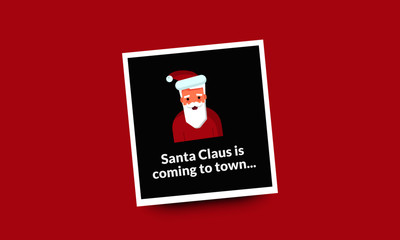 Santa Claus Is Coming To Town Quote with Santa Claus Vector Illustrator 