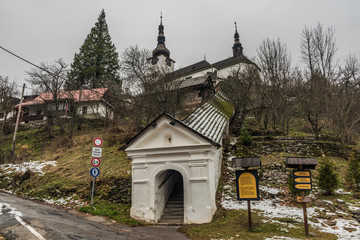 Fototapeta premium Spania Dolina village in dark winter morning