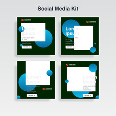 set cover template. memphis style for social media