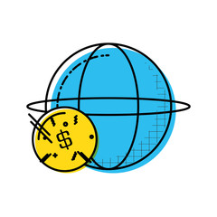 coin dollar with sphere