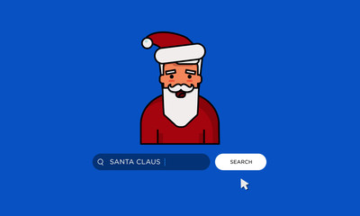 Santa Claus Written in Browser Search Bar with Mouse Pointer
