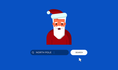 North Pole Written in Browser Search Bar with Mouse Pointer