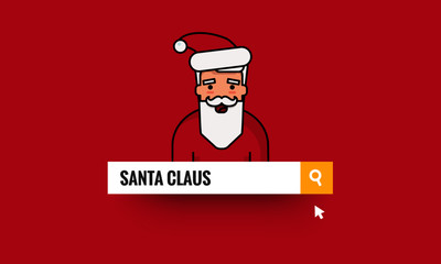 Santa Claus Written in Browser Search Bar with Mouse Pointer