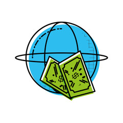 bill dollar money with sphere