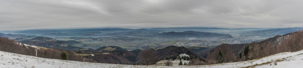 Winter view from Pansky Diel hill over Banska Bystrica city
