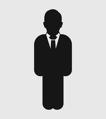 Standing Corporate Man Icon. Editable Vector EPS Symbol Illustration. 