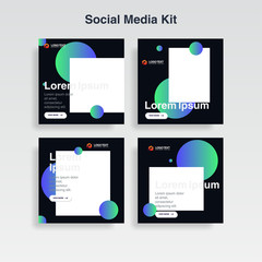 set cover template. memphis style for social media