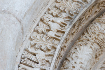 white stone carving