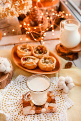 milk with pies