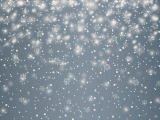 Winter background with snowflakes vintage vector holiday.