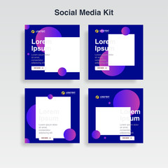 set cover template. memphis style for social media