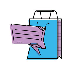 shopping bag with commercial tag hanging