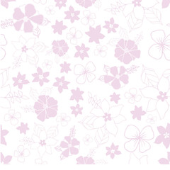 Vector pink and white seamless repeat floral pattern. Perfect for fabric, wallpaper, stationery and scrapbooking projects and other crafts and digital work