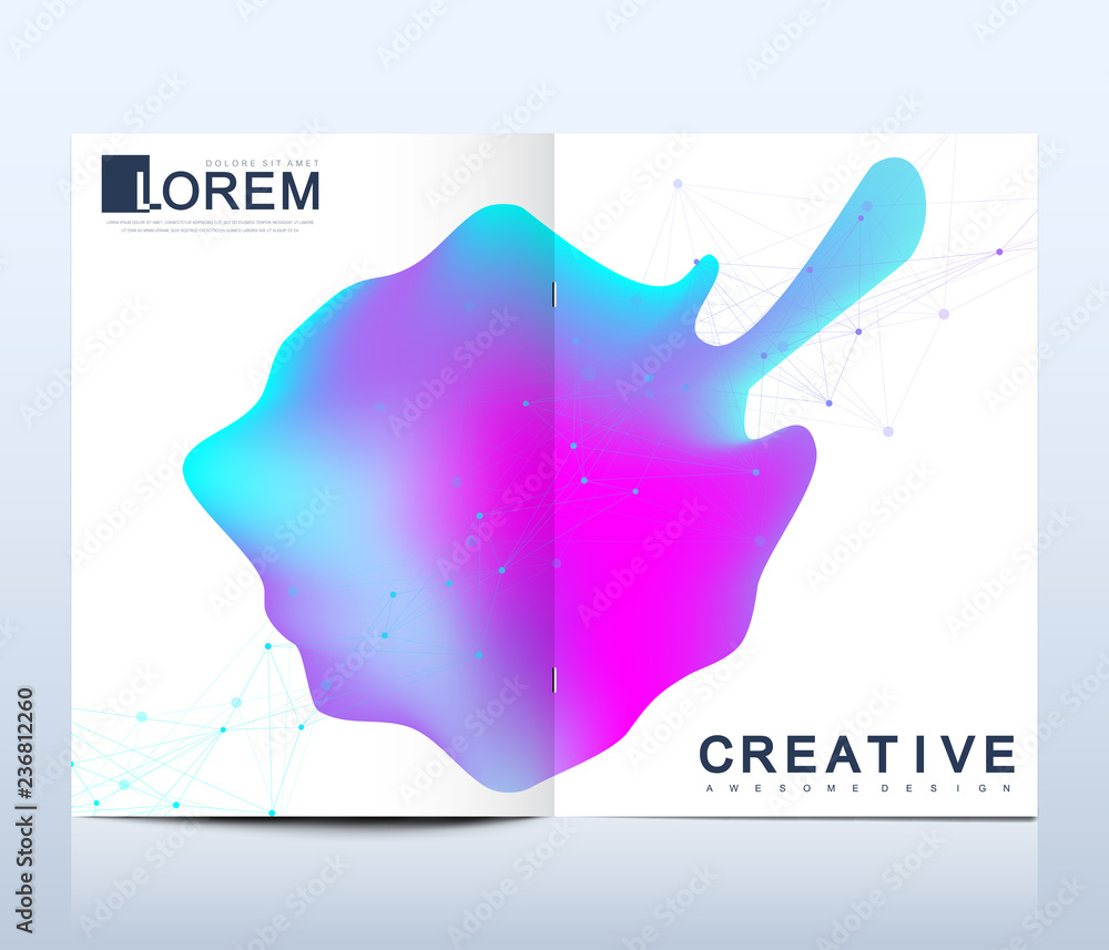 Aufkleber vector design template in trendy vibrant gradient colors with abstract fluid shapes, paint splashes,