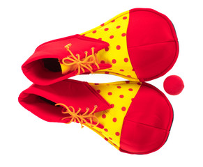clown boots on white background