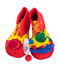 clown boots on white background