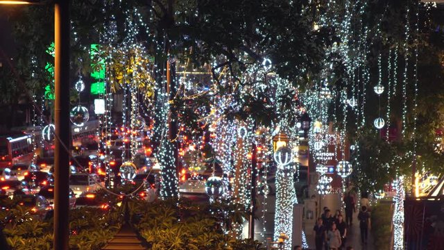  Christmas lights in city at night