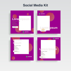 set cover template. memphis style for social media