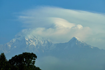 Machapuchare mountain Fishtail in Himalayas range Nepal