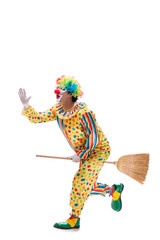 Funny clown isolated on white background
