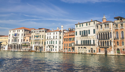 Fototapeta premium Panoramiczny widok na słynny Canal Grande w Wenecji, Włochy