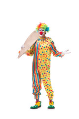 Funny clown isolated on white background