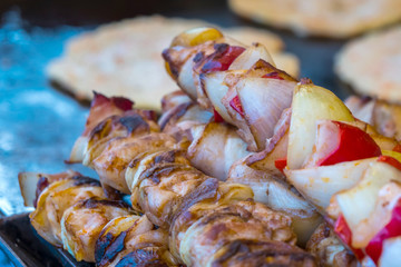 Hungarian meats at a market stall in Budapest