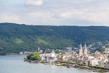 Naklejka na ściany i meble famous popular Wine Village of Boppard at Rhine River,middle Rhine Valley