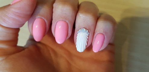 Beautiful hand manicure.