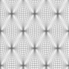 Lines pattern in Tech style. Monochrome seamless wavy net background