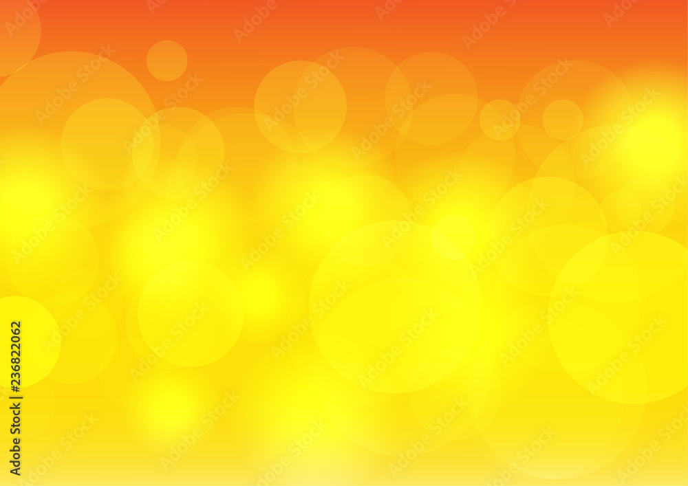 Poster vector : abstract bokeh and stripe with sunshine on yellow and orange background