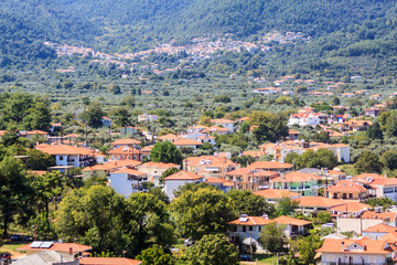 Fototapeta na wymiar Village in the mountains of thassos