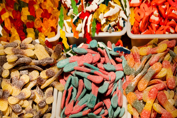 candy assortment on a market