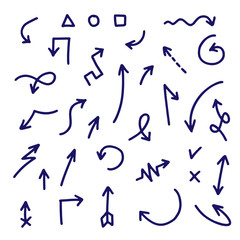 Hand drawn arrow set, vector illustration graphic