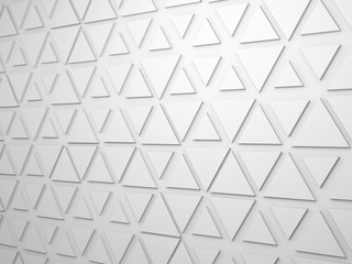 Extruded triangles pattern on wall, 3d