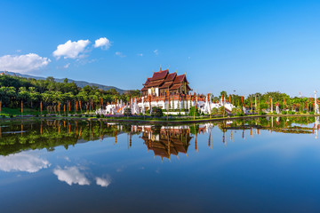 Fototapeta premium Ho kham luang northern thai style in Royal Flora ratchaphruek in Chiang Mai,Thailand.