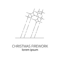 Firework linear icon isolated on white background.